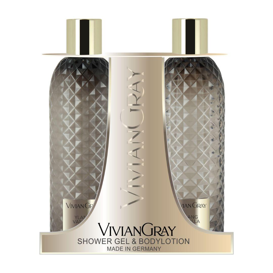 Vivian Gray Set Shower Gel & Body Lotion 300ml Gemstone Grey Ylang & Vanilla