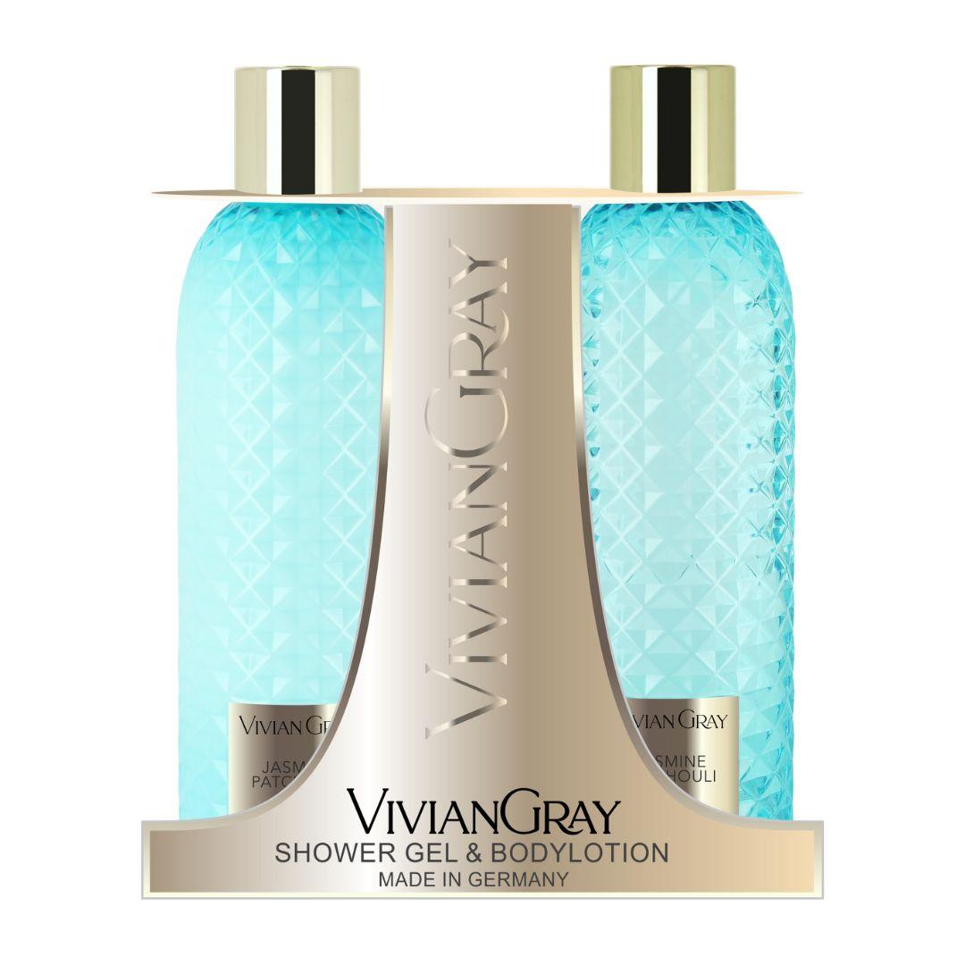 Vivian Gray Set Shower Gel & Body Lotion 300ml Gemstone Turquoise Jasmin & Patchouli