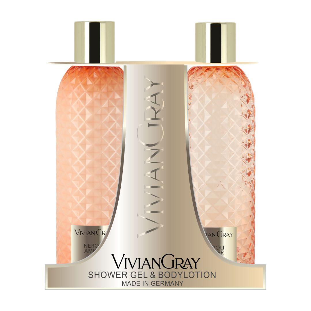 Vivian Gray Set Shower Gel & Body Lotion 300ml Gemstone Neroli & Amber